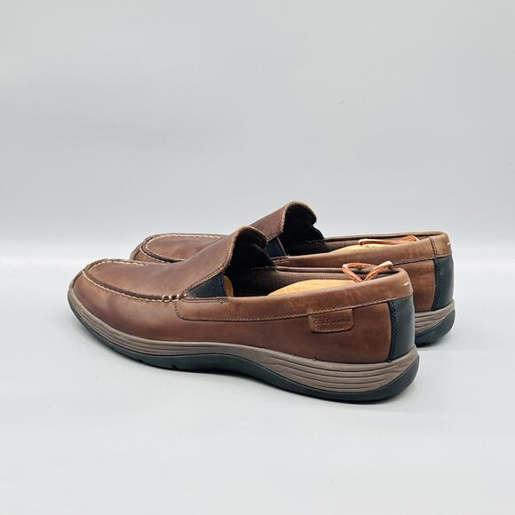 Cole Haan Shoes Mens 12 Brown Leather Moc Toe Slip On Loafers Casual Comfort main image 4